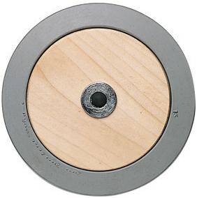 FSR Solid beech wheel with grey non marking rubber coating.