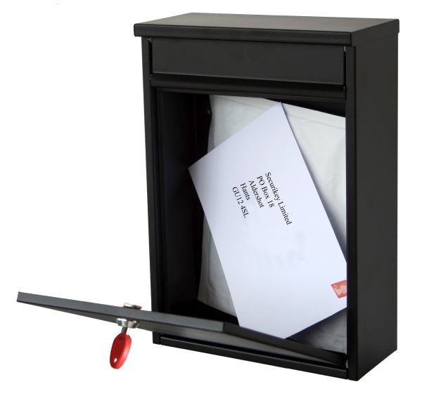 medium standard post box open