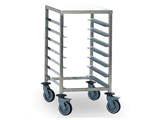 7 tier stainless steel tray trolley