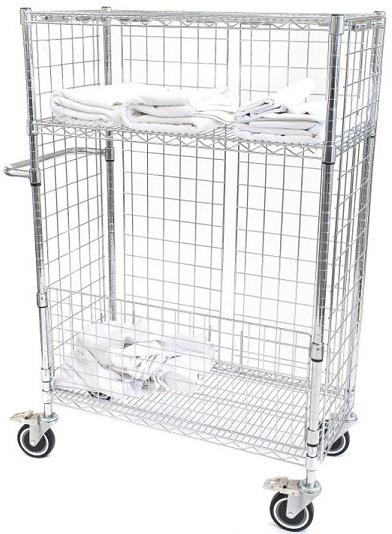 Chrome Wire Laundry Cart
