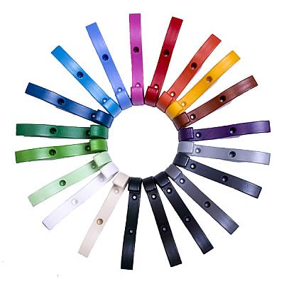 Circle of coloured unbreakable coat hooks