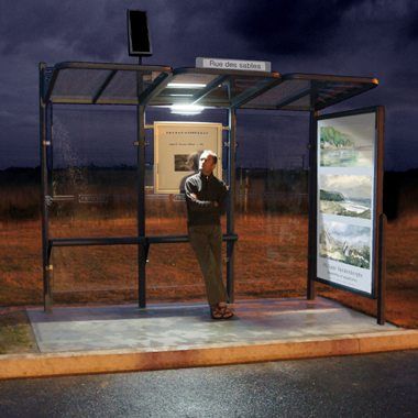 Bus Shelter Conviviale night time
