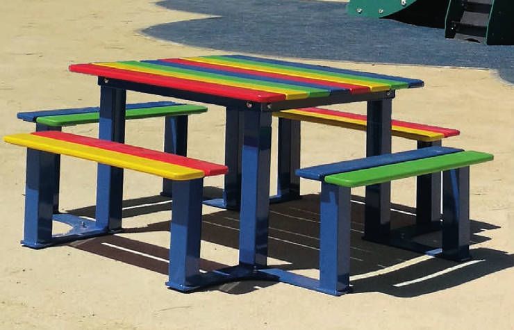 colourful picnic table