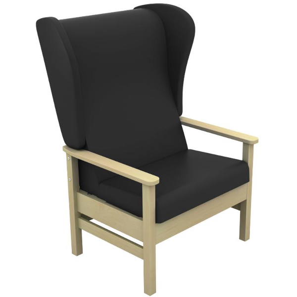 Atlas Bariatric Arm Chair sf SUN CHA56VYL Black 600x600