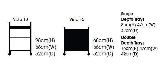 Vista 10 15 trolleys dimensions