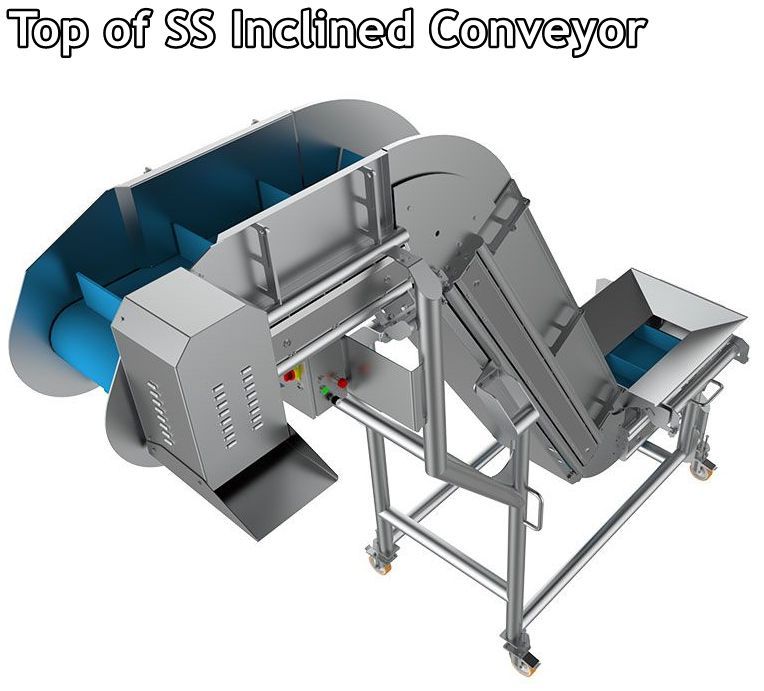 inclined stainless-steel belt conveyor top