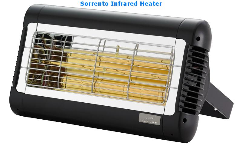 sorrento single commercial infrared quartz heater in black