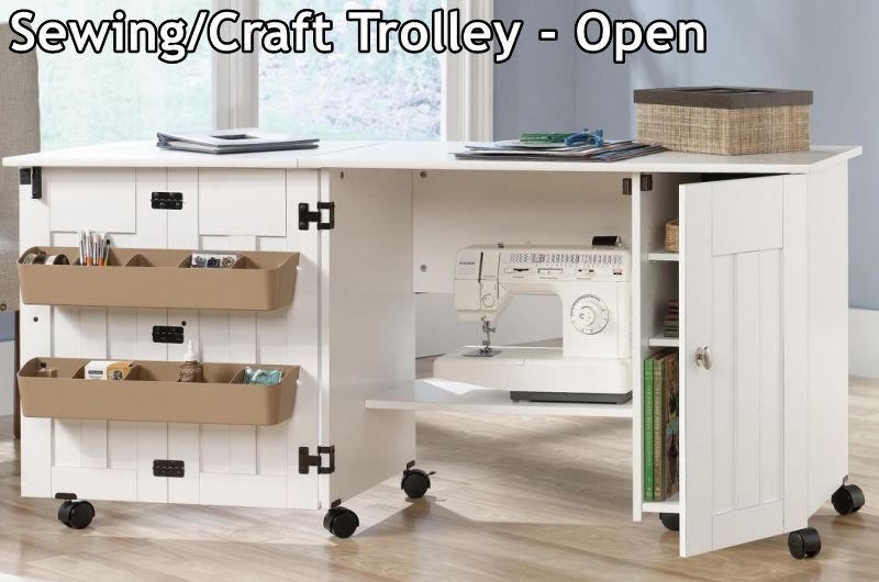 sewing / craft trolley open
