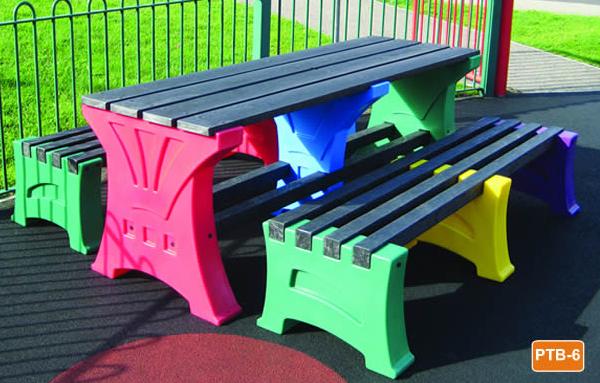 Table and Bench Multi Coloured External Use