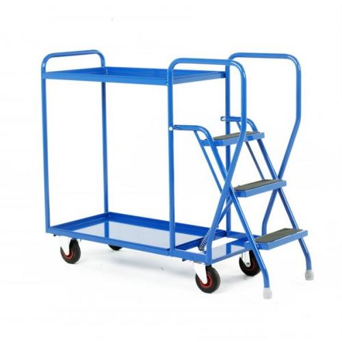 s188 3 step trolley heavy duty with 2 fixed trays