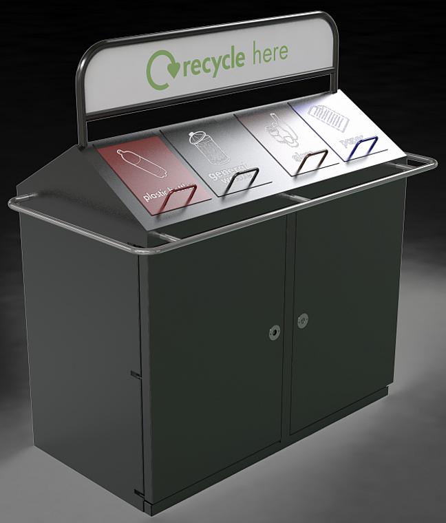 Steel quad recycling station