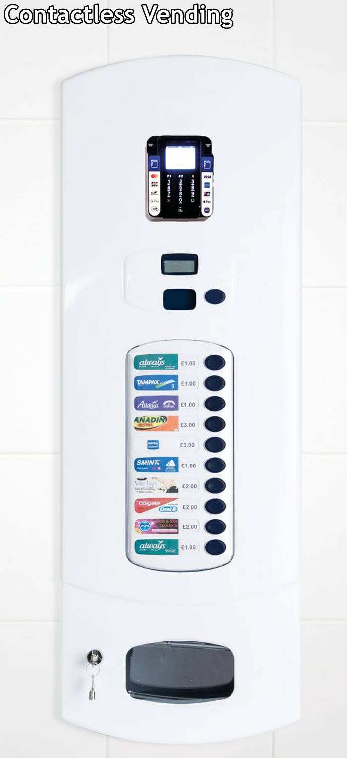 contactless vending machine close-up