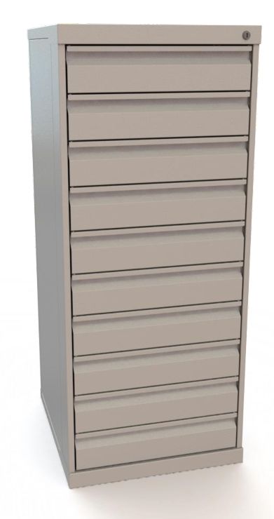 10 drawer microfilm cabinet light grey